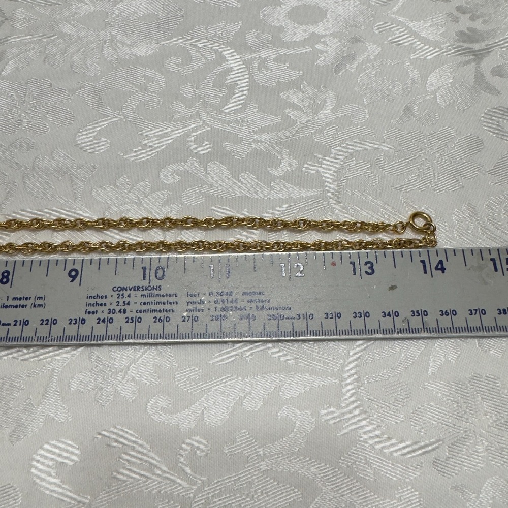 Trifari Necklace Pendant Vtg Brushed Gold Tone Peacock Fan Rope Chain 28" - Picture 13 of 13